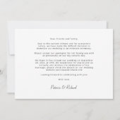 マイクロダウンサイズの発表結婚を行う 招待状 (裏面)