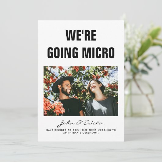 マイクロダウンスケールの写真ウェディング 案内状 (スタンド正面)