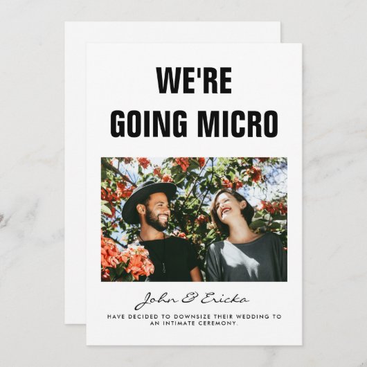 マイクロダウンスケールの写真ウェディング 案内状 (正面/裏面)