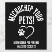 マイクロチップペットのワインボトルラベル ワインラベル (シングルラベル)