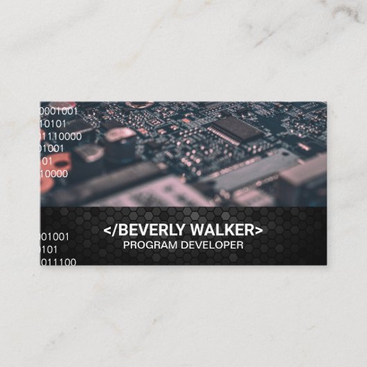 マイクロチップ | バイナリコード 名刺 (正面)