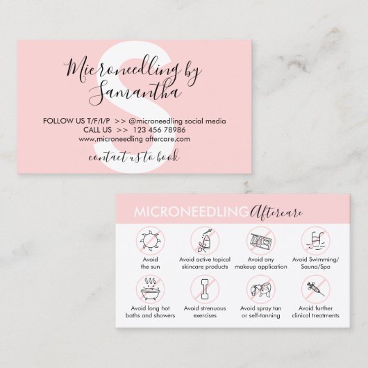 マイクロニードリングアフターケア後指導 名刺 (正面/裏面)