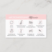 マイクロニードリングアフターケア後指導 名刺 (裏面)