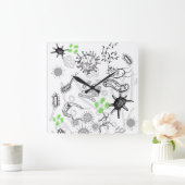 マイクロビークロック スクエア壁時計 (ホーム)