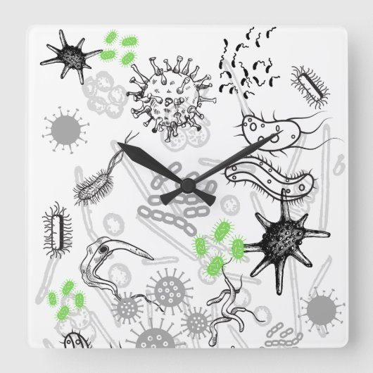 マイクロビークロック スクエア壁時計 (正面)