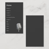 マイクロフォンのオールドスタイルの名刺の垂直 名刺 (正面/裏面)