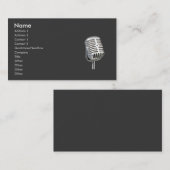 マイクロフォンのオールドスタイルの名刺 名刺 (正面/裏面)