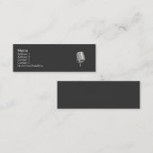 マイクロフォンのオールドスタイルの細い名刺 スキニー名刺 (正面/裏面)