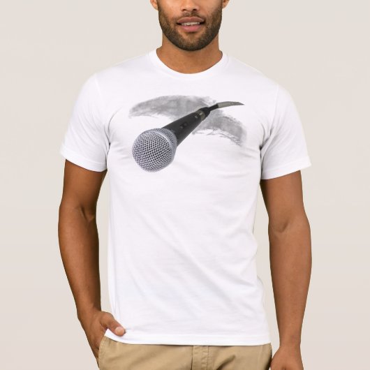 マイクロフォンのクローズアップのTシャツ Tシャツ (正面)