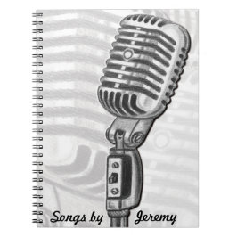マイクロフォンのパーソナライズな叙情詩的な本 ノートブック
