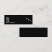 マイクロフォンの円形の黒く細い名刺 スキニー名刺 (正面/裏面)