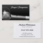 マイクロフォンの音楽業界カード 名刺 (正面/裏面)