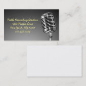 マイクロフォンの音楽業界カード 名刺 (正面/裏面)