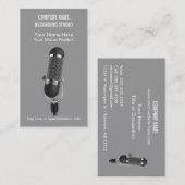 マイクロフォン音楽スタジオかエンターテイメント 名刺 (正面/裏面)