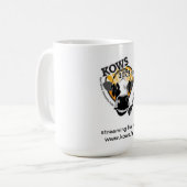 マイクロフォン、KOWSのラジオを持つ牛 コーヒーマグカップ (正面左)