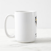 マイクロフォン、KOWSのラジオを持つ牛 コーヒーマグカップ (左)