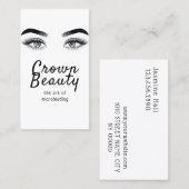 マイクロブモダンレード，眉毛，永久的なメイク 名刺 (正面/裏面)