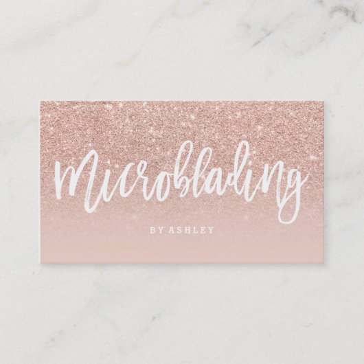 マイクロブラッエレガントディングタイポグラフィ赤面バラ金ゴールド 名刺 (正面)