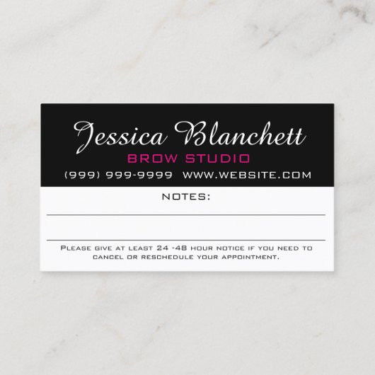 マイクロブラディングブロース&ラッシュサロンアポイントメントカード 予約カード (裏面)