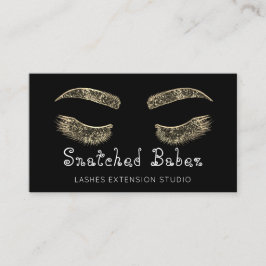 マイクロブラディング化粧まつ毛ブラック金ゴールド 名刺
