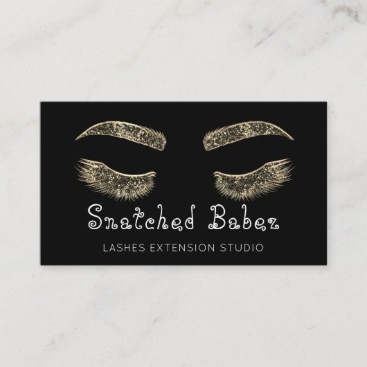 マイクロブラディング化粧まつ毛ブラック金ゴールド 名刺 (正面)