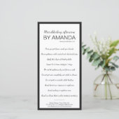 マイクロブレイディングアフターシンプルケアホワイトブラックボーダー サンキューカード (スタンド正面)