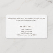 マイクロブレイディングブローズサロンアポイントメントカード 予約カード (裏面)