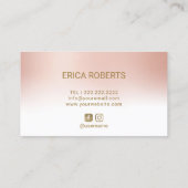 マイクロブレイディングブローメイクアップアーティストバラ金ゴールドパステル 名刺 (裏面)