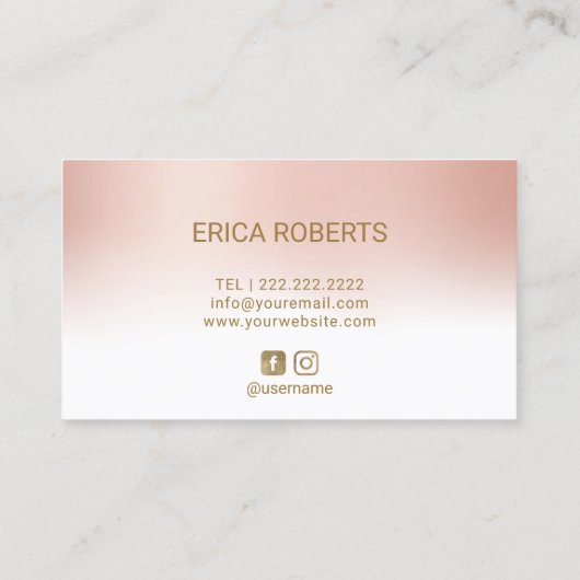 マイクロブレイディングブローメイクアップアーティストバラ金ゴールドパステル 名刺 (裏面)