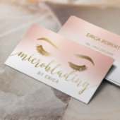 マイクロブレイディングブローメイクアップアーティストバラ金ゴールドパステル 名刺