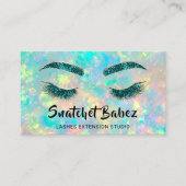 マイクロブレイディングメイクアップまつ毛ティール（緑がかった色）自筆証書 名刺 (正面)