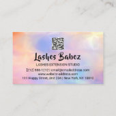 マイクロブレイディングメイクアップまつ毛パープルホログラフロゴ 名刺 (裏面)