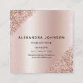 マイクロブレイディング眉毛グリッターバラ金ゴールドピンク スクエア名刺 (裏面)