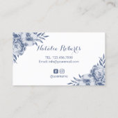 マイクロブレイディング眉毛サロンヴィンテージブルーフローラ 名刺 (裏面)