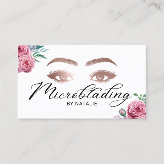 マイクロブレイディング眉毛美しいサロンヴィンテージフローラ 名刺 (正面)