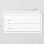 マイクロブレッシンプルドモダンギフト証明書 サンキューカード (裏面)