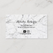 マイクロブレッドエレガントタイポグラフィホワイトマーブル 名刺 (裏面)
