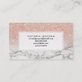 マイクロブレッドフェイクバラピンクグリッター白大理石 名刺 (裏面)