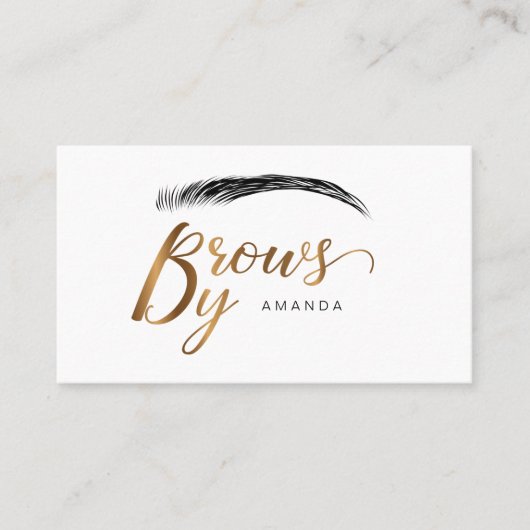 マイクロブレーディングのアーティスト(金ゴールドカラー) 名刺 (正面)