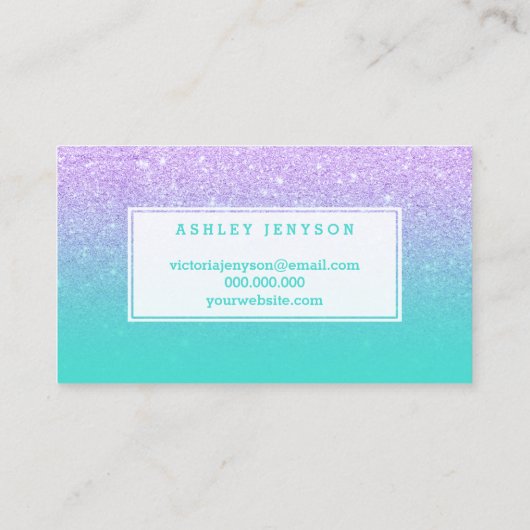 マイクロブレーディングタイポグラフィフェイクラベンダーグリッター 名刺 (裏面)