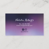 マイクロブレーディングパープルグラデーションタイポグラフィ美しいサロン 名刺 (裏面)