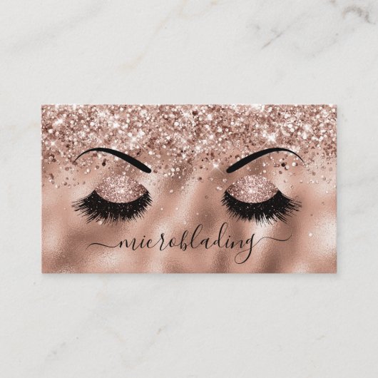 マイクロブレーディングブローズバラ金ゴールドグリッターメイクアップアーティスト 名刺 (正面)