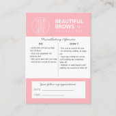 マイクロブレーディング・アフターケアの手順とアポイントメント 名刺 (正面)