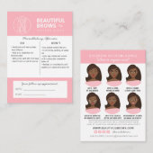 マイクロブレーディング・アフターケアの手順とアポイントメント 名刺 (正面/裏面)