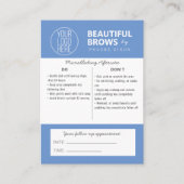 マイクロブレーディング・アフターケアの手順とアポイントメント 名刺 (正面)