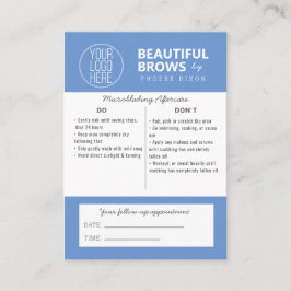 マイクロブレーディング・アフターケアの手順とアポイントメント  名刺