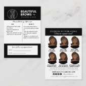 マイクロブレーディング・アフターケアの手順とアポイントメント 名刺 (正面/裏面)