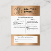 マイクロブレーディング・アフターケアの手順とアポイントメント 名刺 (正面)