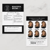 マイクロブレーディング・アフターケアの手順とアポイントメント 名刺 (正面/裏面)