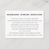 マイクロブレードのアフターケアの手順 名刺 (正面)